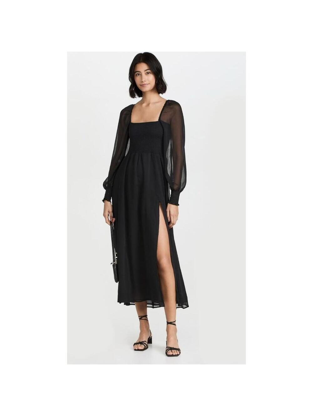o.p.t. Classic Smocked Maxi Dress Black Size S